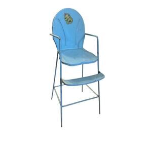 Antique Doll-E-HiChair Amsco Metal Mini Small Doll's Doll Chair Blue